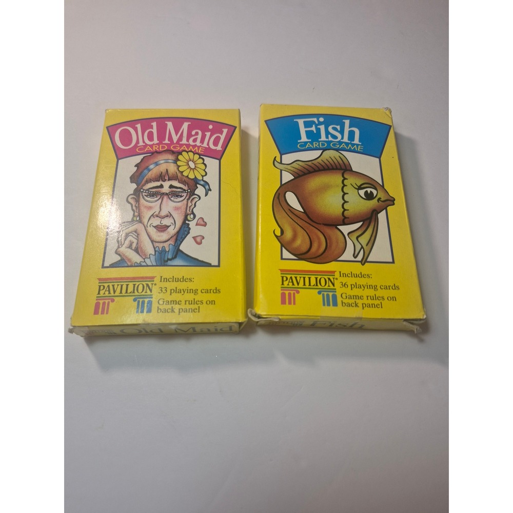 Vintage 1992 Pavilion Old Maid and Go Fish Card Games Toys R Us Set of 2